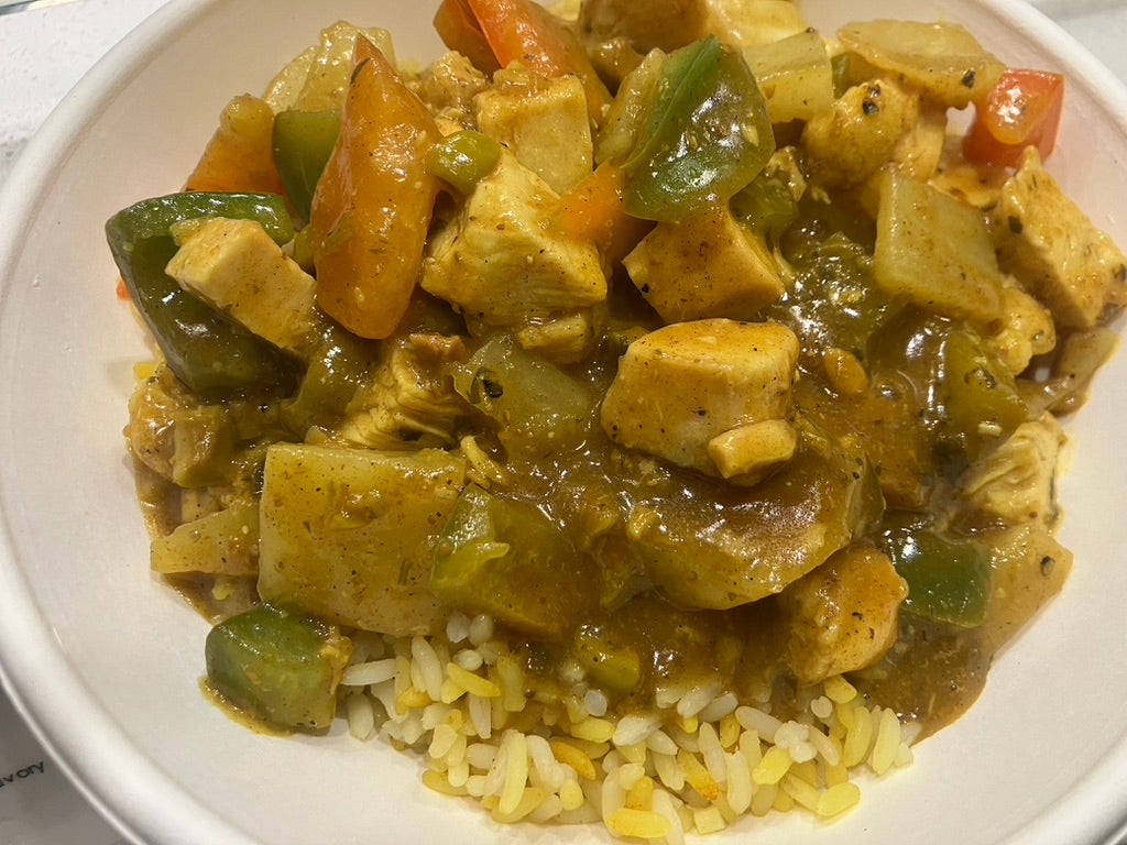 Moroccan Lemon & Olive Tofu & Vegetables w/ 2 sides