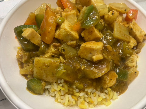Moroccan Lemon & Olive Tofu & Vegetables w/ 2 sides