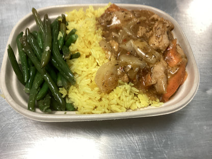 Yassa (Citrus-Caramelized Onion) Chicken w/ 2 sides