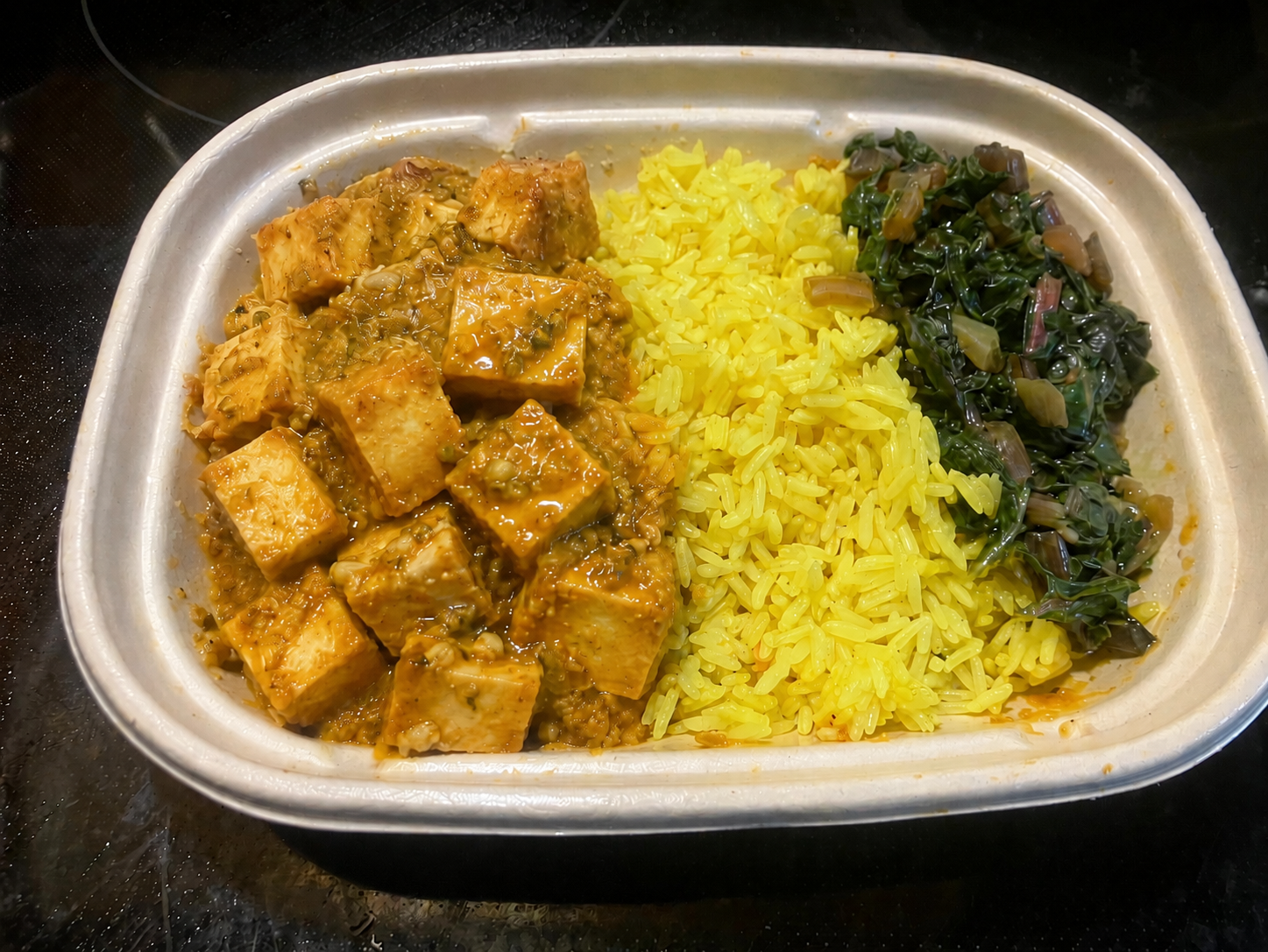 Paprika-Gingered Eggplant Roast Tofu w/ 2 Sides