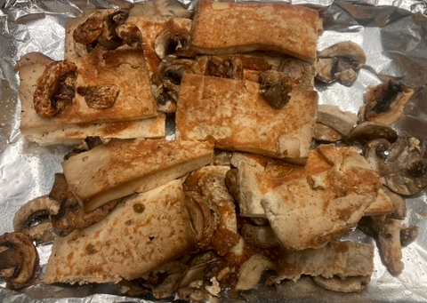 Smoked BBQ Seitan & Mushrooms w/2 sides