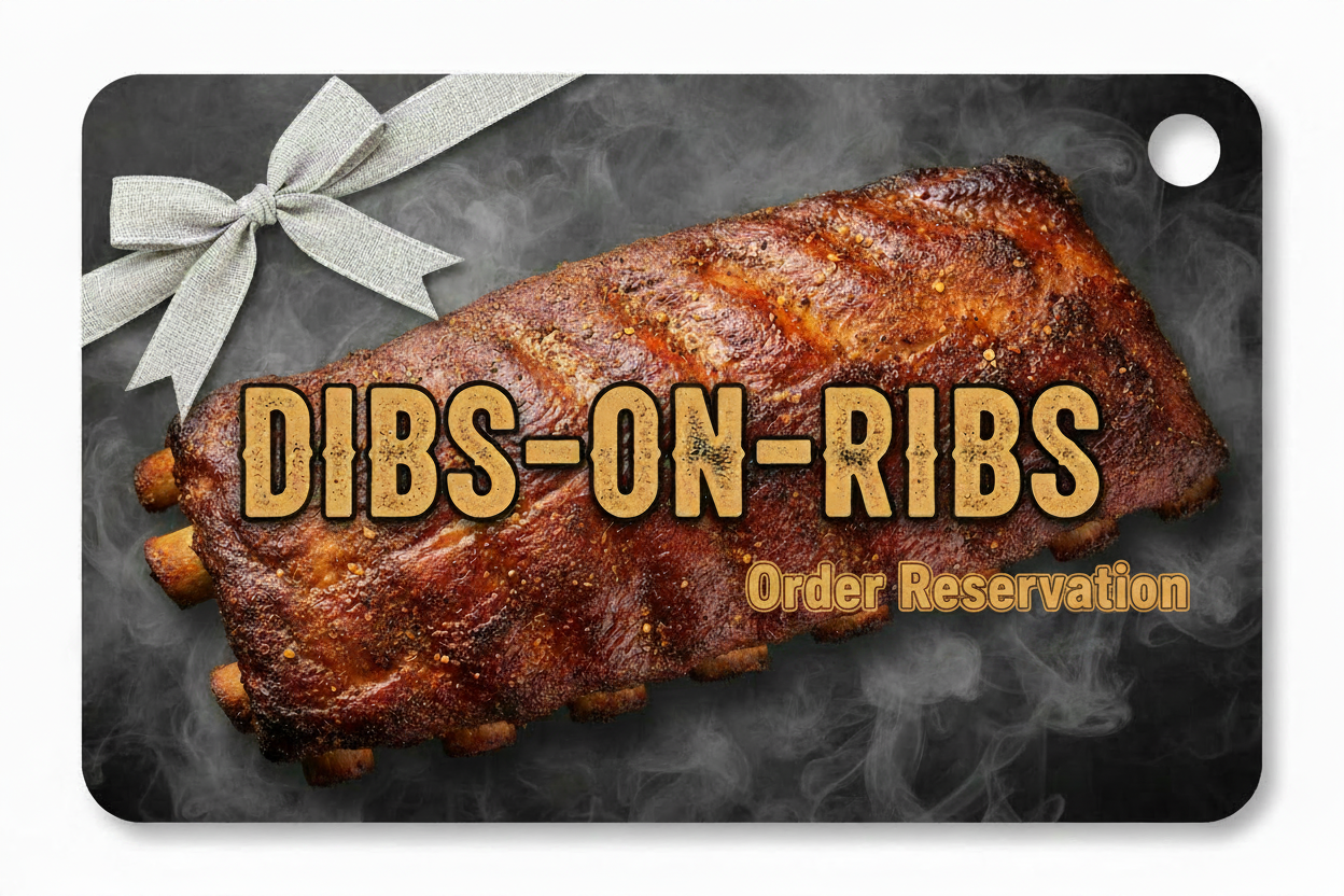 Dibs-on-Ribs! (Not ready to order now...  Reserve yours for later)