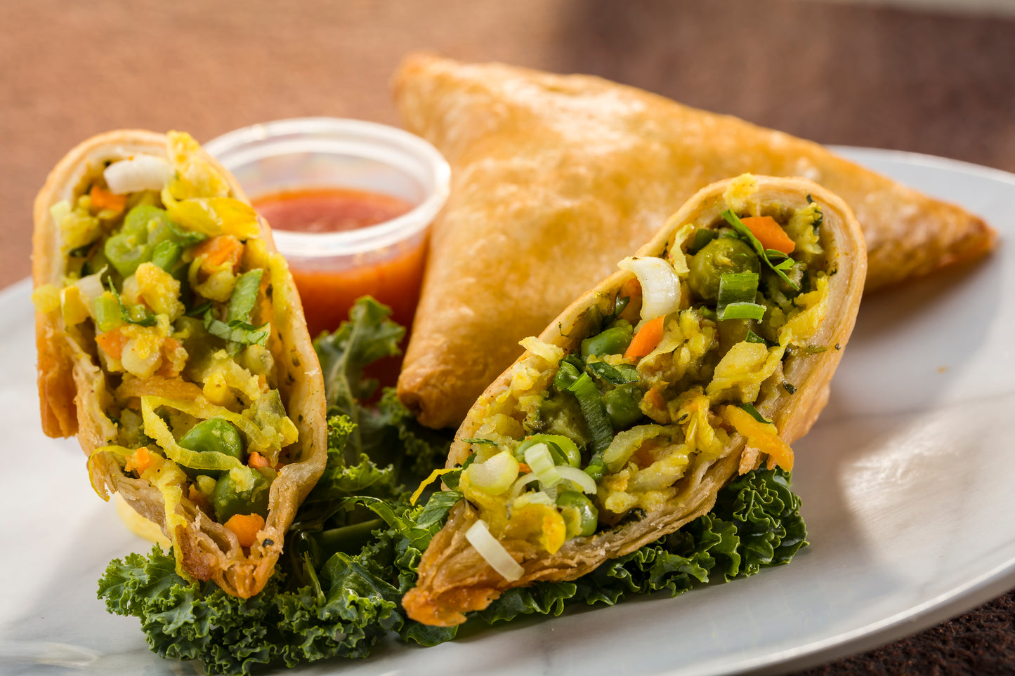 Global Village Cuisine | Samosa Sampler (Curry Vegetable (6), Chicken (6), and Beef (6))